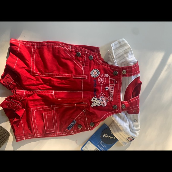 Carter's Other - 🌿NEW Red fire engine onesie w/white shirt🌿